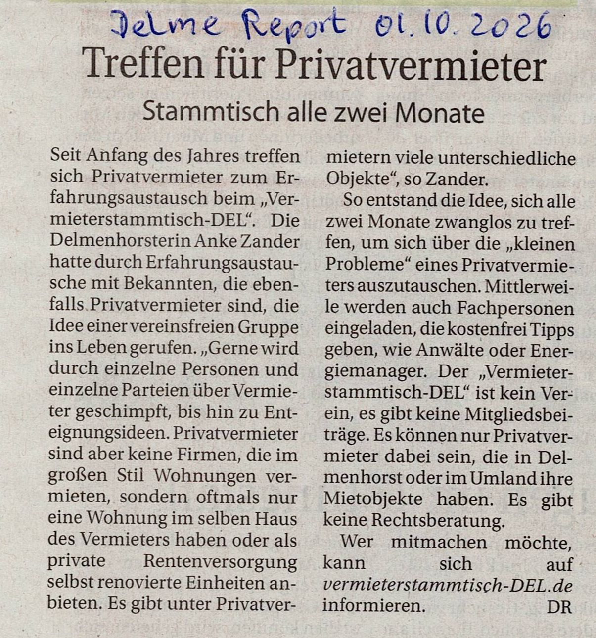 Delme Report Obotober 2026 Pressebericht als Foto